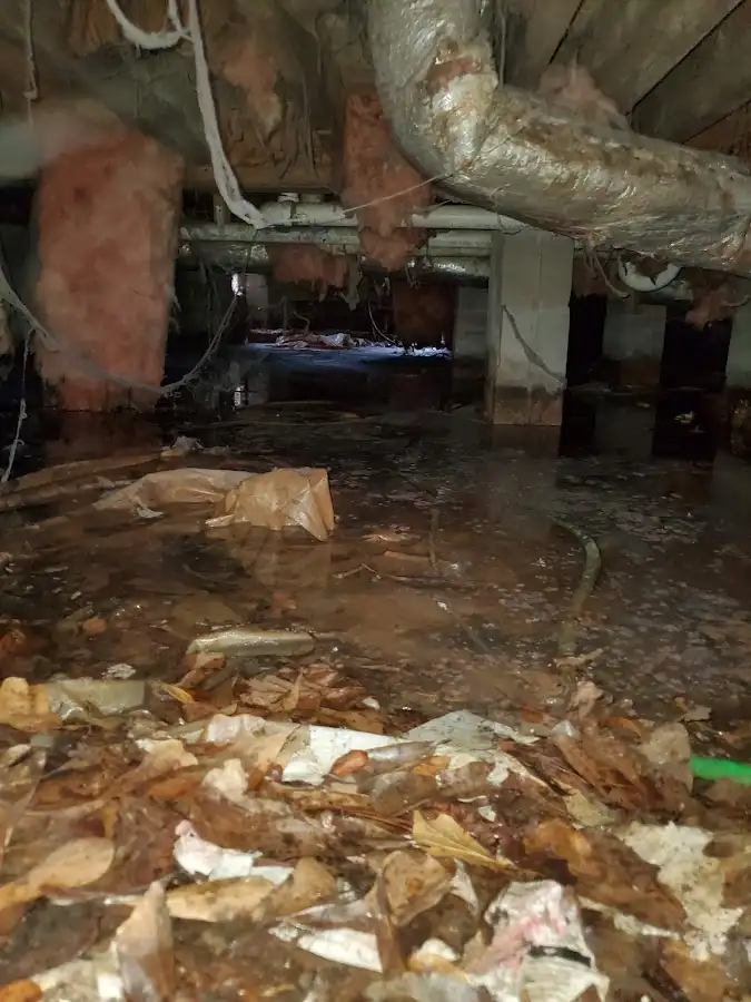 Crawl space flood assessment for Commercial Water Damage Restoration in Kings Point