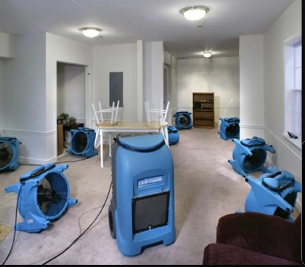 Air movers and dehumidifier setup for Water Extraction & Removal in Kings Point
